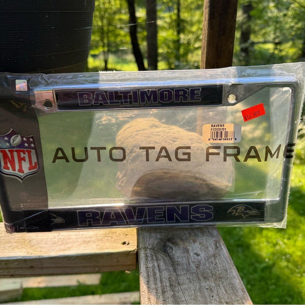 Rico Industries NFL Baltimore Ravens  Auto Tag Frame NWT